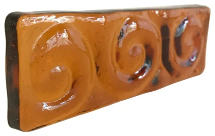 2x6 Snail Bar Hand Poured Glass Tile, Amber