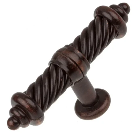 3-1/2" Twisted Steel Dresser T-Knob Pull, Set of 20, Oil Rubbed Bronze