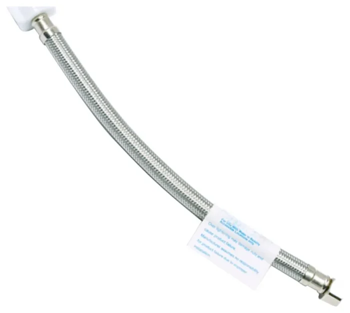 3/8"x9" Stainless Steel Toilet Supply Line With Plastic Ballcock Nut 163-30109 - Image 1