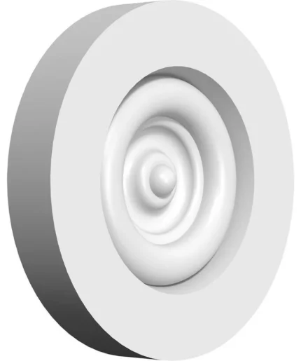 3"W x 3"H x 1/2"P Standard Grayson Bullseye Rosette with Square Edge