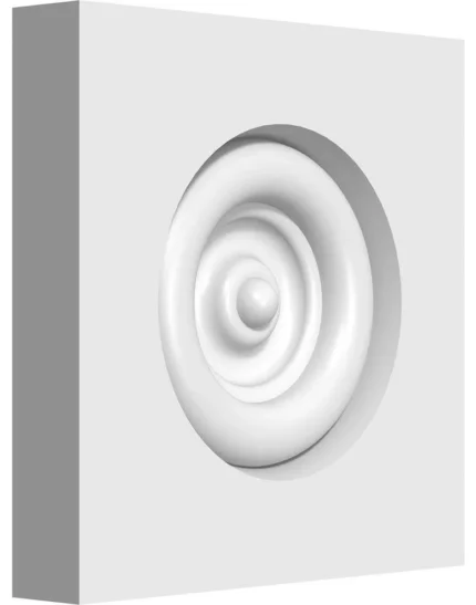 3"W x 3"H x 1/2"P Standard Sedgwick Bullseye Rosette with Square Edge