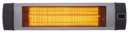 34.6" Wide Electric Carbon Infrared Heat Lamp With Remote Control, Silver