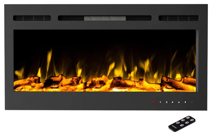 36" Front Vent, Wall Mount or Recessed Fireplace, Black - Image 1