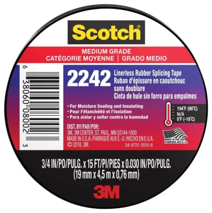 3M 6165-BA-10 Scotch Electrical Tape, Black