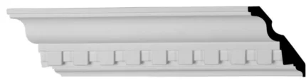 4 3/8"Hx3 1/2"Px5 5/8"Fx94 1/2"L Dentil Crown Moulding, 2-Pack