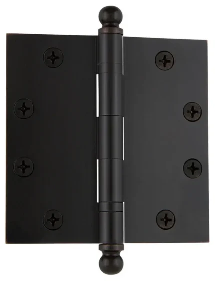 4.5" Ball Tip Heavy Duty Hinge With Square Corners, Timeless Bronze