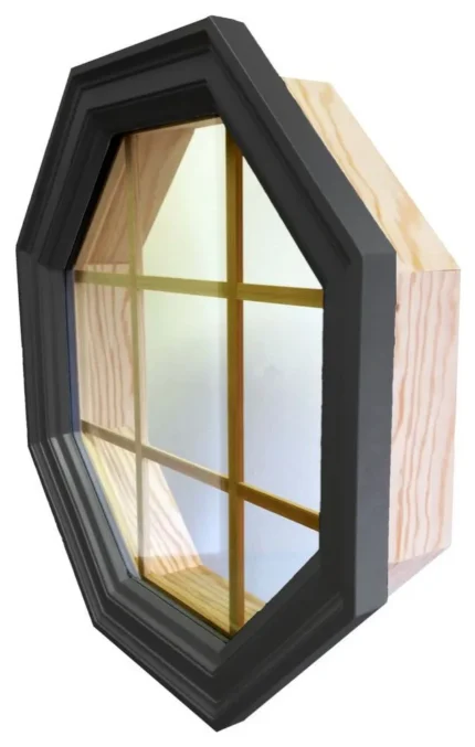 4 Season Large Town Light Poly Window Grille, Full 4-9/16" Jamb, Black, Low-E Insulated Glass