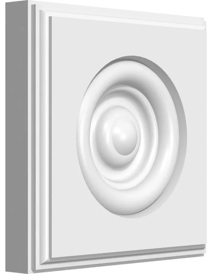 4"W x 4"H x 3/4"P Standard Sedgwick Bullseye Rosette with Beveled Edge - Image 1