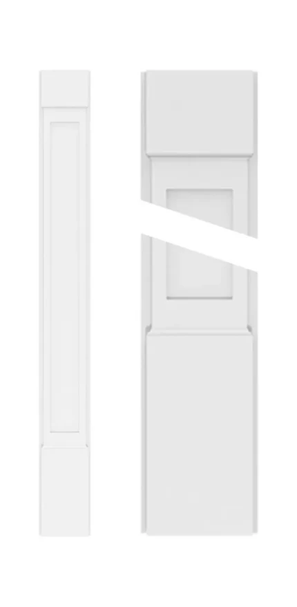 4"W x 72"H Flat Panel PVC Pilaster w/Standard Capital & Base (Pair)