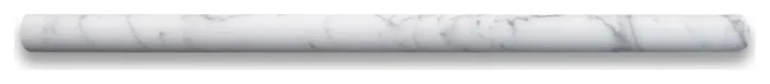 5/8x12 Pencil Liner Statuary Statuario White Marble Trim Molding Honed, 1 piece - Image 1