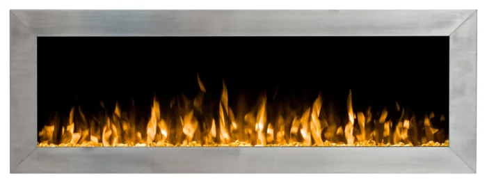 50" Stainless Steel Recessed Electric Fireplace with Crystals - INTU 50" | Ignis - Image 1