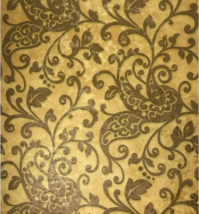 500011 Gold Brown Bronze Floral Wallpaper, 20" X 20" Sample - Image 1