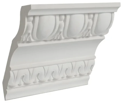 6" Face, Egg and Dart and Lambs Tongue Polyurethane Crown Moulding, 6" Sample