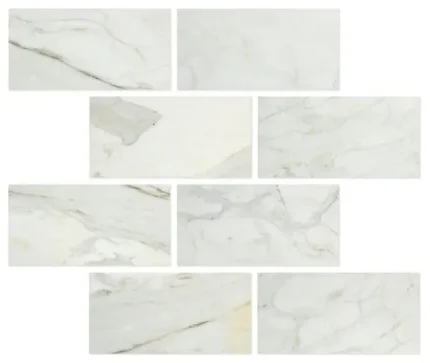 6 X 12 Calacatta Gold Marble Honed Subway Brick Field Tile