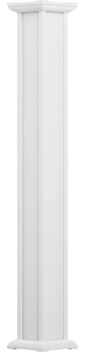 6" x 8' Endura-Aluminum Acadian Style Column, Square Shaft, Primed
