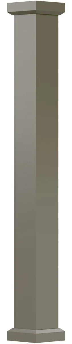 6" x 9' Endura-Aluminum Empire Style Column, Square Shaft, Clay