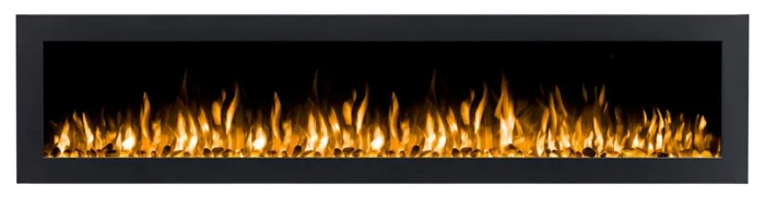 72 inch Black Recessed Electric Fireplace with Pebbles - INTU 72" | Ignis - Image 1