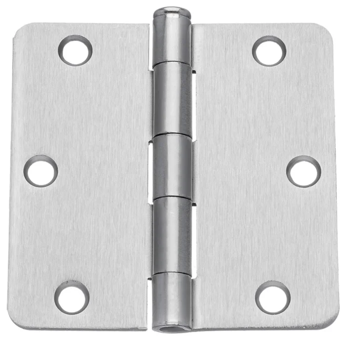 [8-PACK] 3-1/2" Door Hinges, 1/4" Radius Corner, Satin Nickel - Image 1