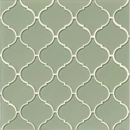 9.5"x14.5" Mallorca Arabesque Glass Mosaic, Fern