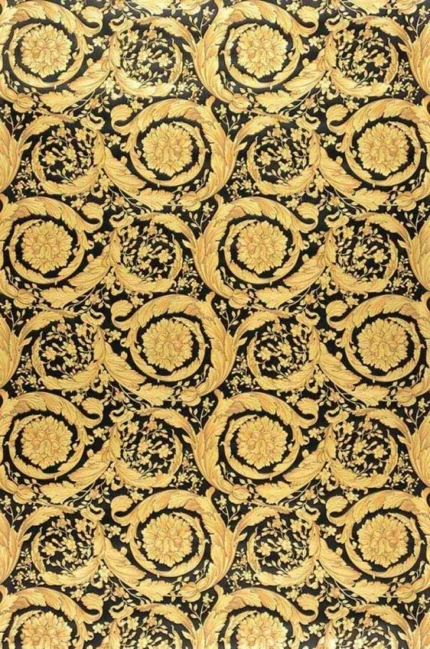 93583-4 Gold Black Mimas Wallpaper roll, 8.5'' X 11'' Sample
