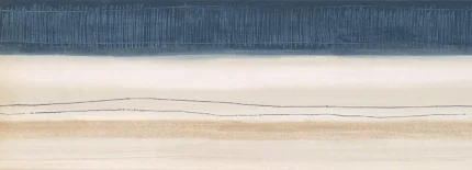 Abstract Wallpaper Border Navy Blue Grey Cream Stripes, 7 Inch X 15 Ft CT78184