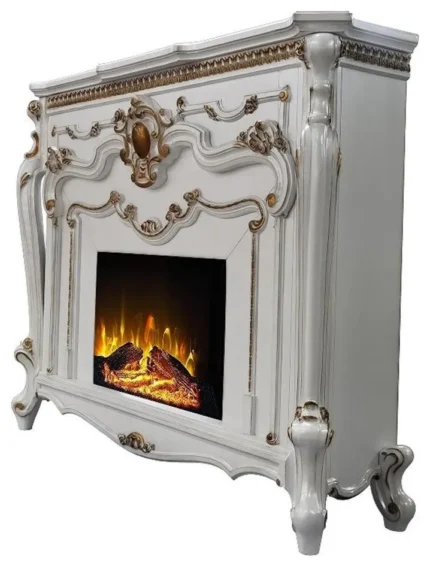 ACME Picardy Fireplace in Antique Pearl Finish