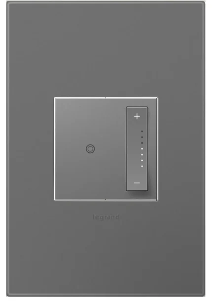 Adorne sofTapTM Dimmer Switch, Tru-Universal and Magnesium Wall Plate