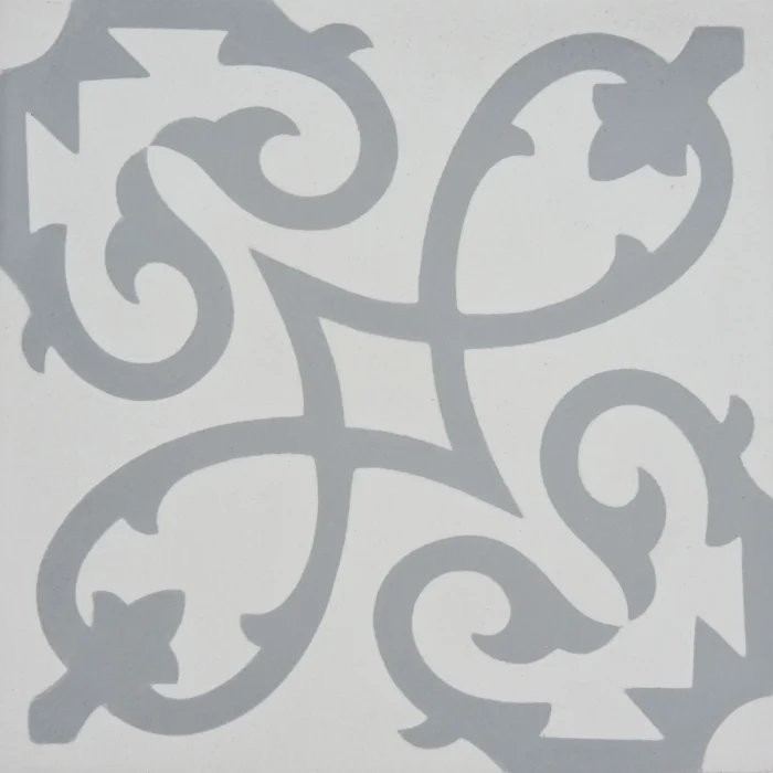 Agadir Handmade Cement Tile, Gray/White, Sample - Image 1
