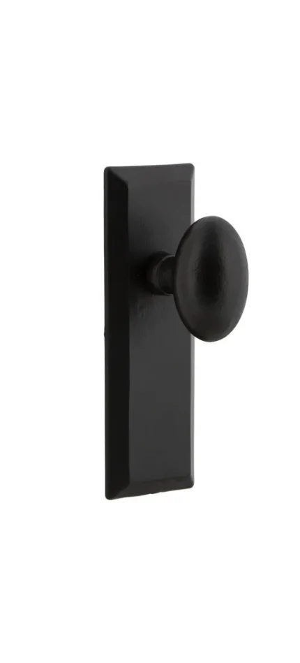 Ageless Iron Keep Plate Passage With Aeg Knob, Black Iron