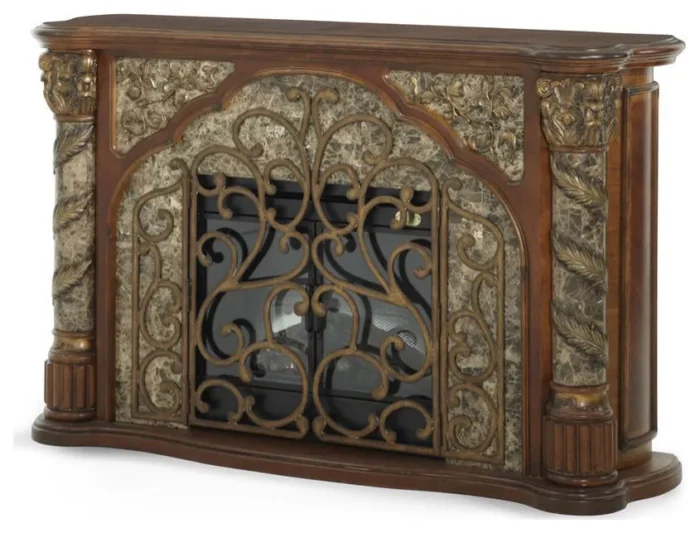 Aico Amini Villa Valencia Fireplace in Classic Chestnut - Image 1