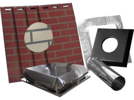 AirJet Simulated Tan Brick All Fuel Chimney Housing Kit 17x17x48"H