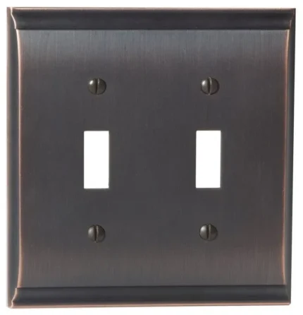 Amerock 1906987 Candler Double Toggle Switch Plate - Oil Rubbed Bronze
