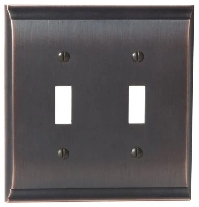 Amerock 1906987 Candler Double Toggle Switch Plate - Oil Rubbed Bronze - Image 1