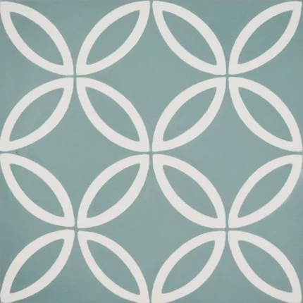 Amlo Handmade Cement Tile, Green/White, Sample