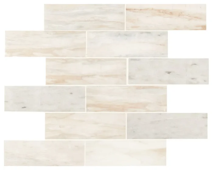 Angora Subway 2X6 Polished Marble Mosaic, (4x4 or 6x6) Sample - Image 1