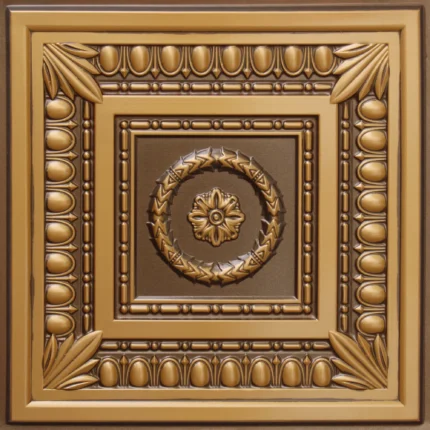 Antique Gold 3D Ceiling Panels, 2'x2', 100 Sq Ft, Pack of 25