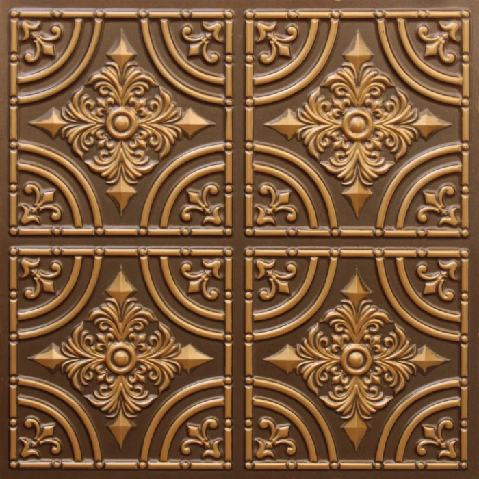 Antique Gold 3D Ceiling Panels, 2'x2', 4 Sq Ft - Image 1