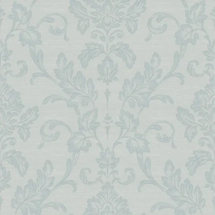 Antonella Light Blue Scroll Wallpaper Sample