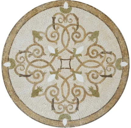 Arabesque Floral Mosaic, Zahra Ii, 35"x35"