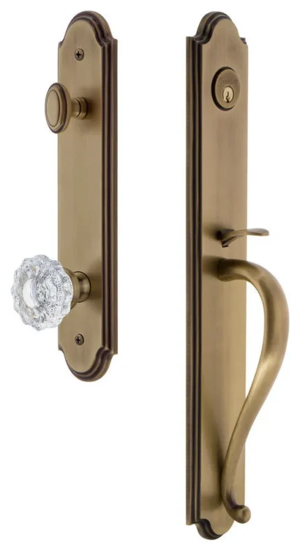 Arc 1-Piece Dummy Handleset, S Grip and Versailles Knob, Vintage Brass, 848763