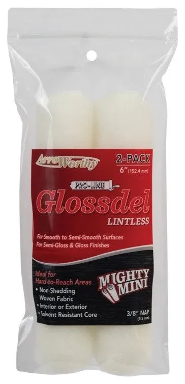 Arroworthy 6.5-GL3T/P Glossdel Twin Pack Mini Roller, 6.5" x 3/8"