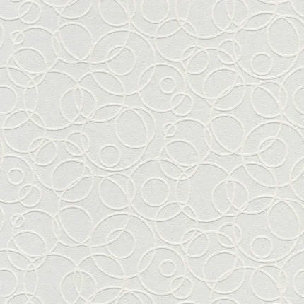 Artemisia White Circles Paintable Wallpaper Bolt