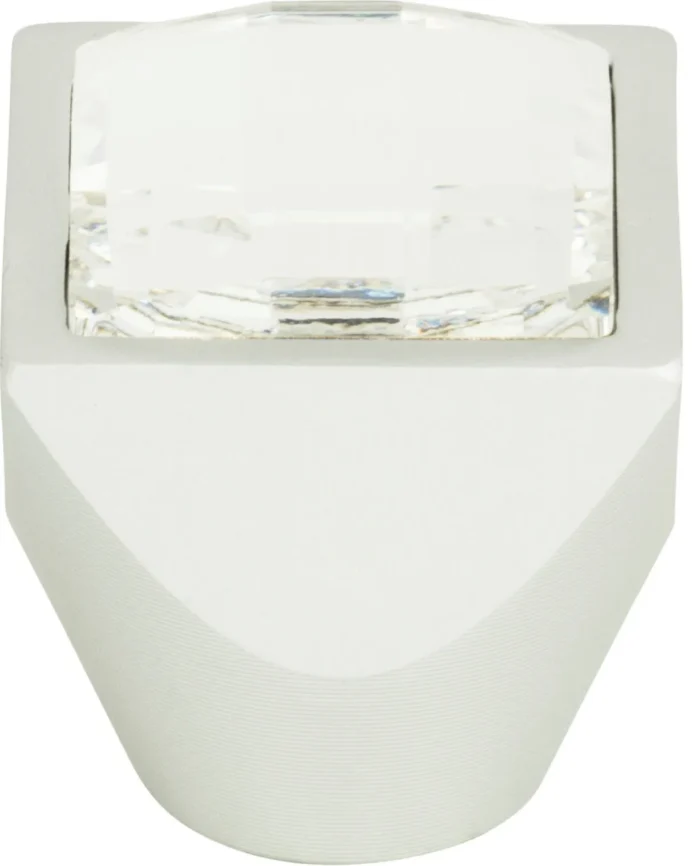 Atlas Homewares 3196 Crystal 1 Inch Square Cabinet Knob - Matte Chrome - Image 1