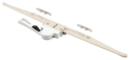 Awning Single Pull Lever Operator, Plate Over 2", Diecast, White Finish