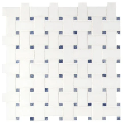 Azula Basketweave Polished Marble Mosaic, 10 Sheets