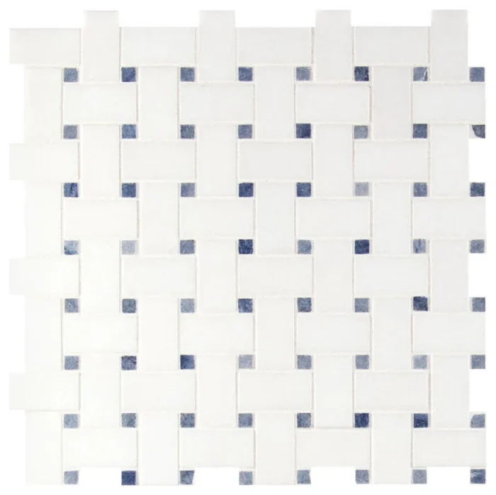 Azula Basketweave Polished Marble Mosaic, 10 Sheets - Image 1