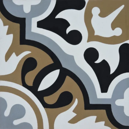 Baha Handmade Cement Tile, Brown/Black/Gray, Sample