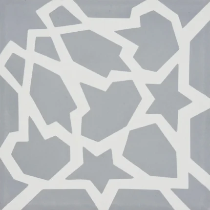 Bahja Handmade Cement Tile, Gray/White, Sample