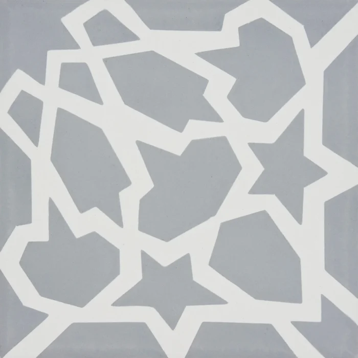 Bahja Handmade Cement Tile, Gray/White, Sample - Image 1