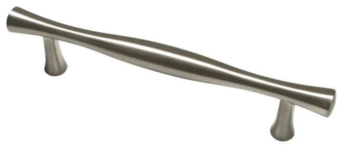 Bamboo Style 3-25/32" Center to Center 5-3/32" Long Brushed Nickel Cabinet Pull - Image 1
